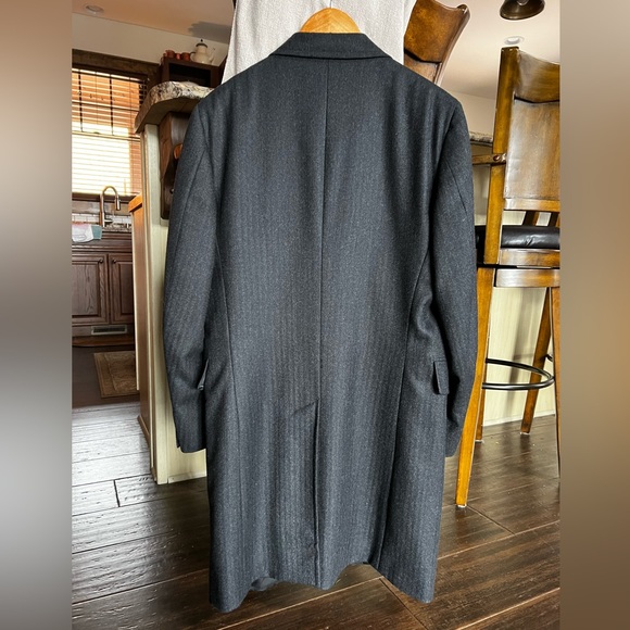 Gerald Austin Grey Herringbone Top Trench Coat 40 - Picture 11 of 11